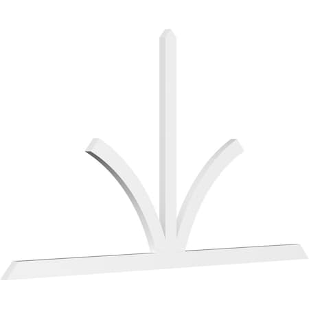 Ekena Millwork Richland Architectural Grade PVC Gable Bracket, 108"W x 58 1/2"H x 2"D x 4"F, 13/12 Pitch GBP108X59X0204RIC00